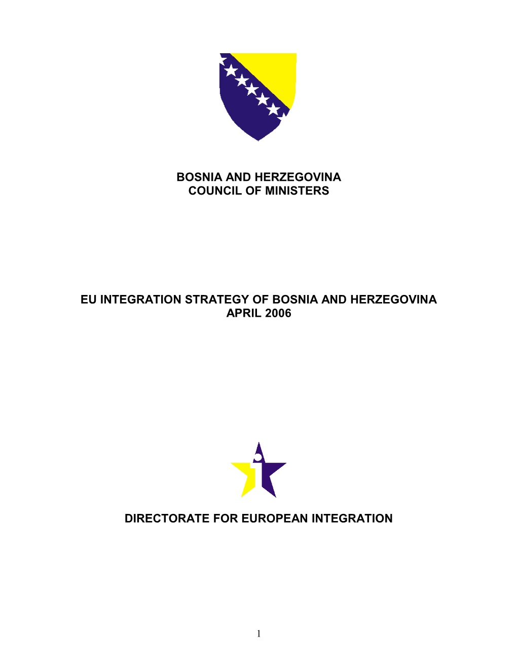 Eu Integration Strategy of Bosnia and Herzegovina