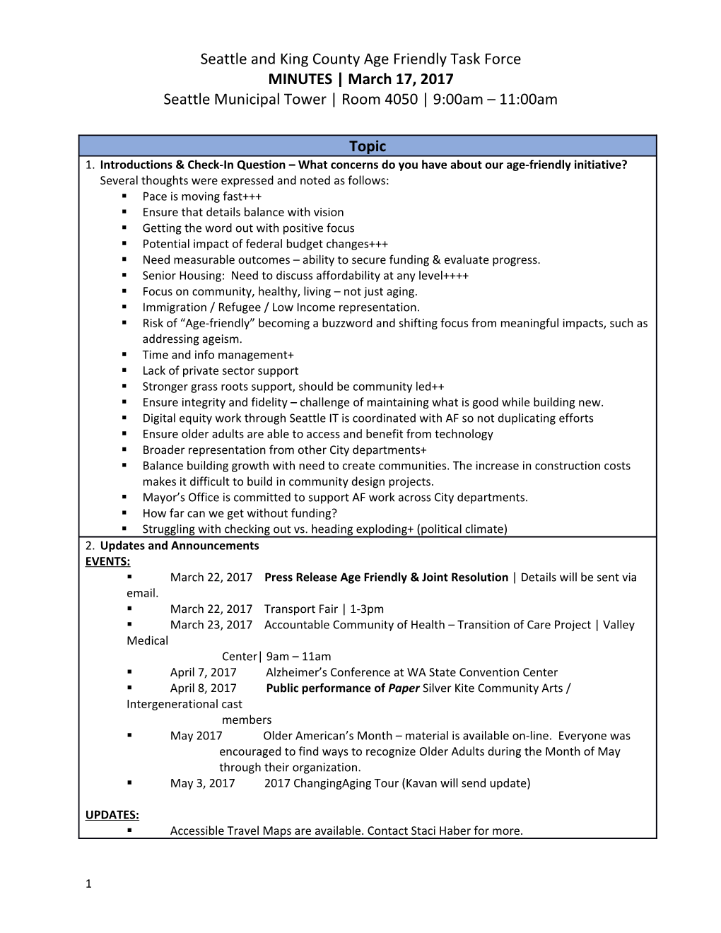 Seattle and King County Age Friendly Task Force