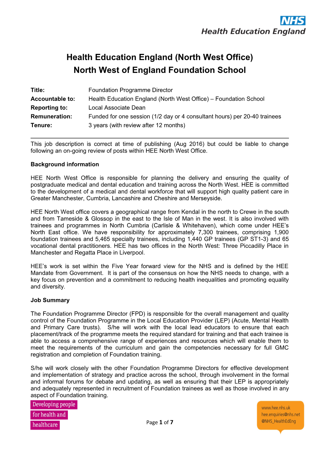 Health Education England (North West Office)