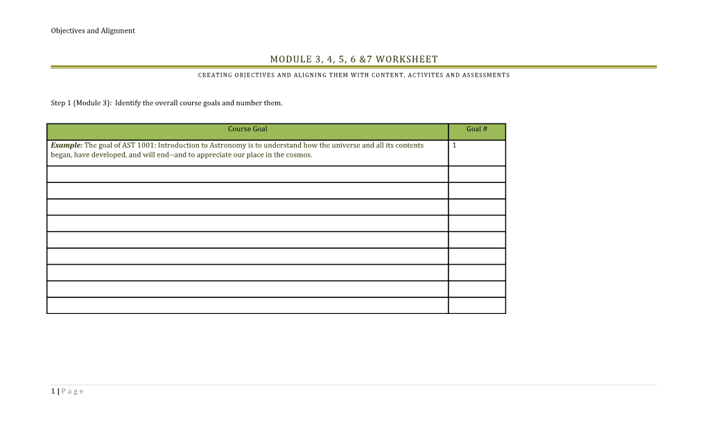 Module 3, 4, 5, 6 &7 Worksheet