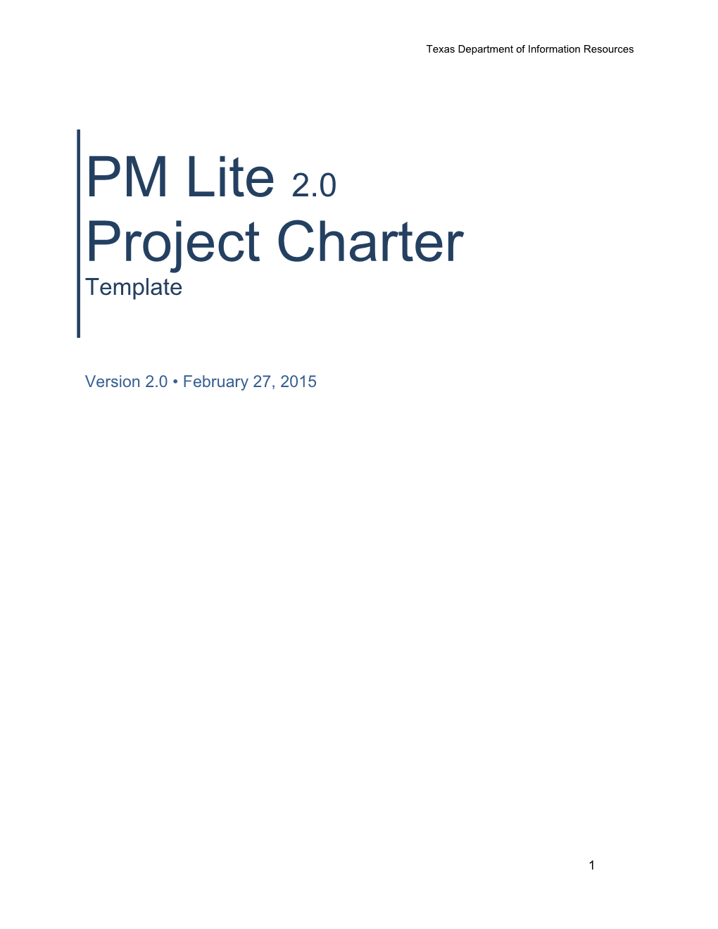 PM Lite Project Charter Template 2.0