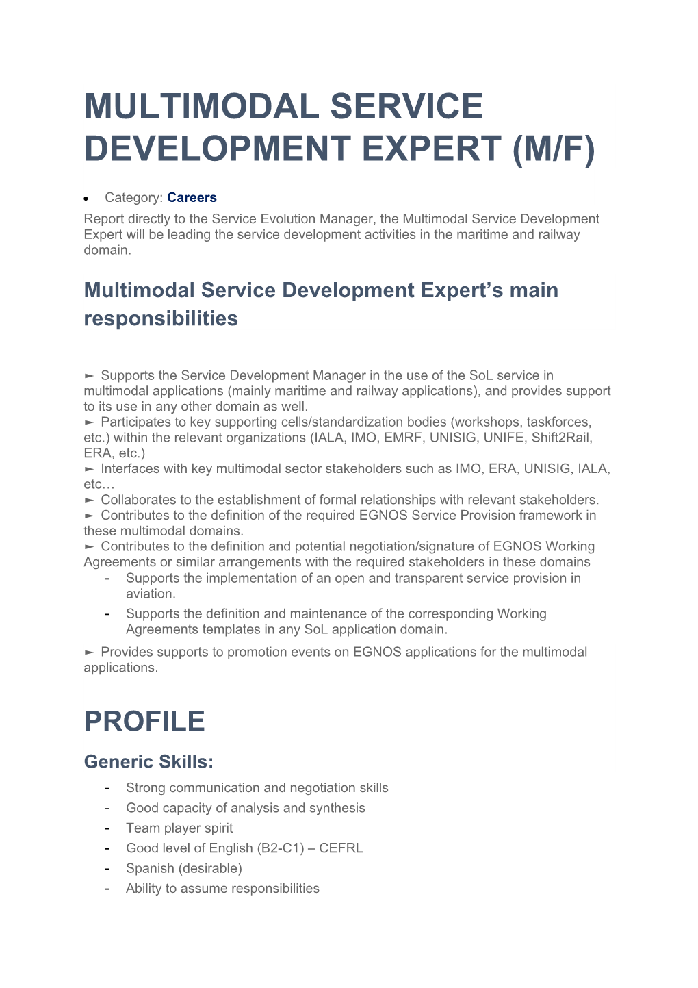 Multimodal Service Development Expert (M/F)