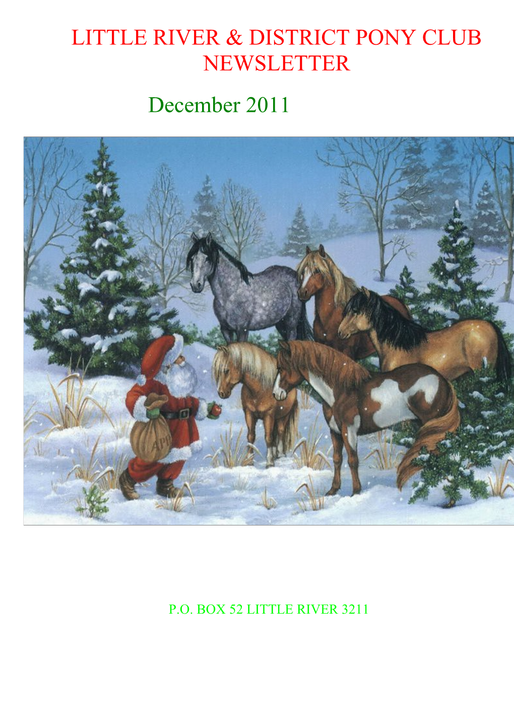Little River & District Pony Club Newsletter