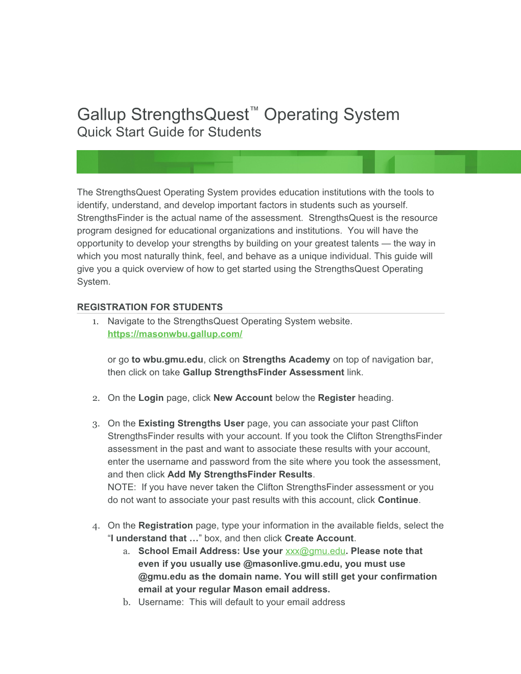 Gallup Strengthsquest Operating System