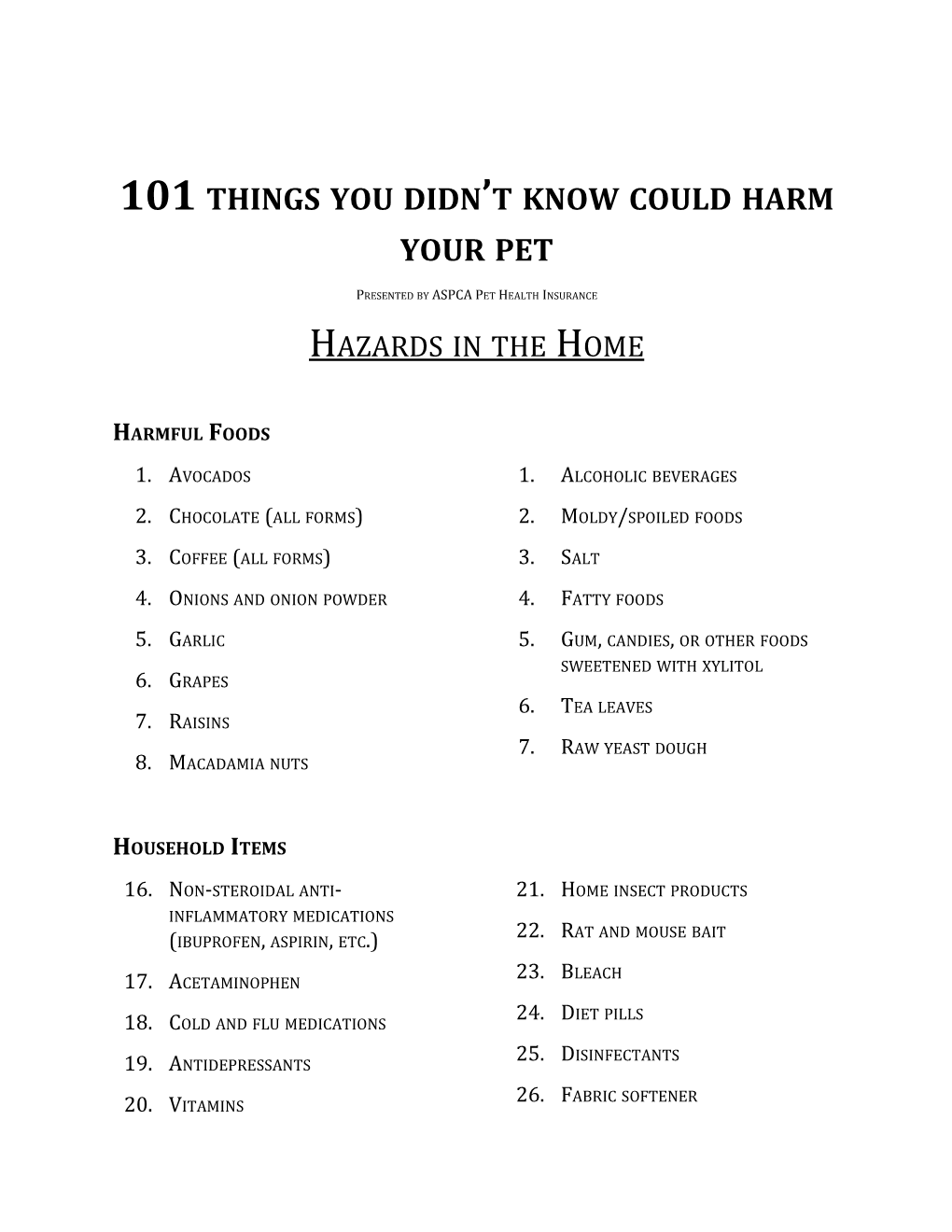 101 Things You Didn T Know Could Harm Your Pet