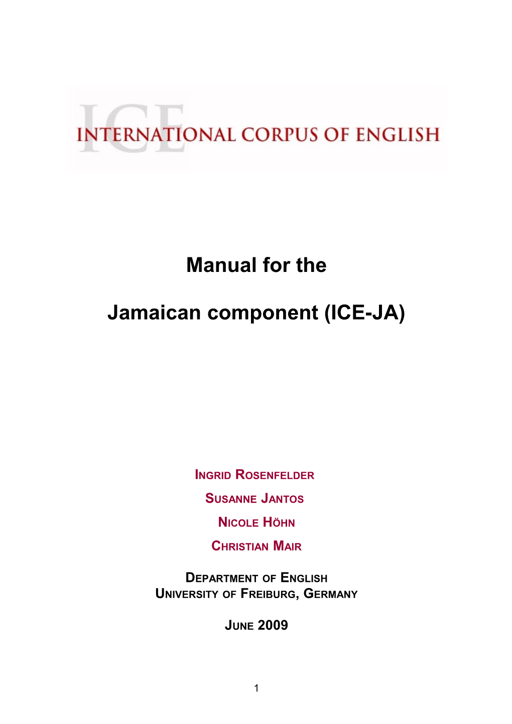 Jamaican Component (ICE-JA)