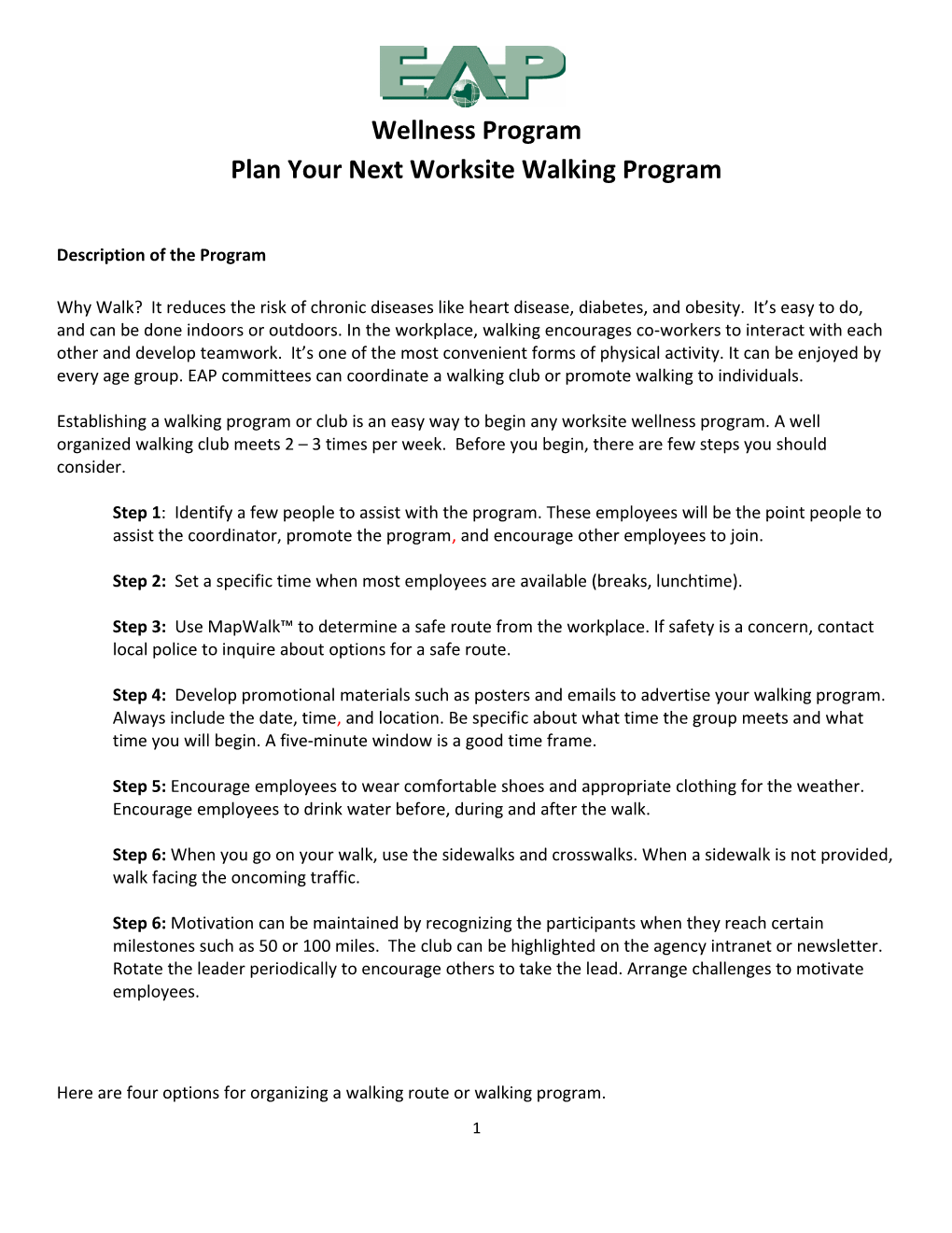 Plan Your Next Worksite Walking Program