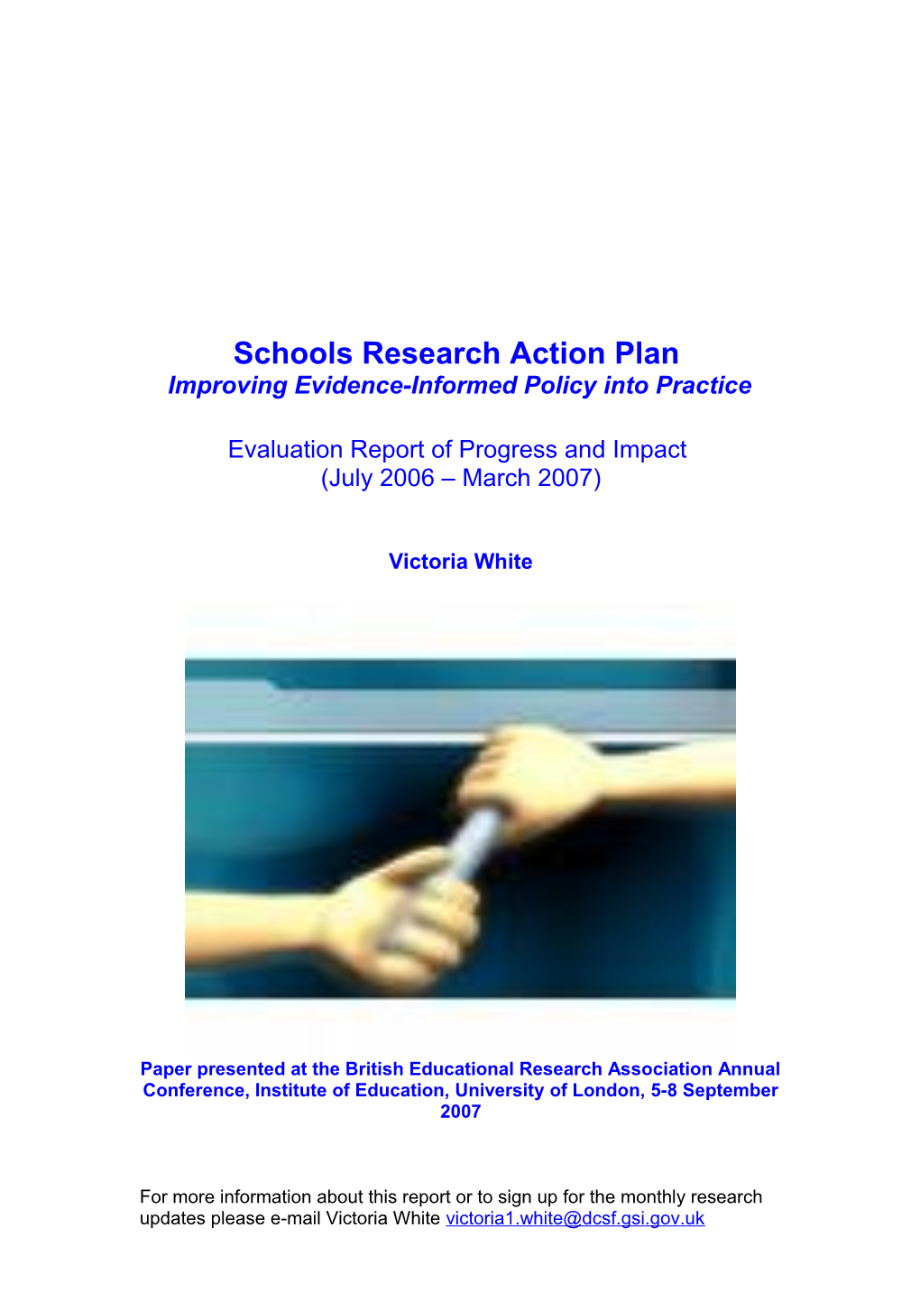 Schools Directorate Research Action Plan