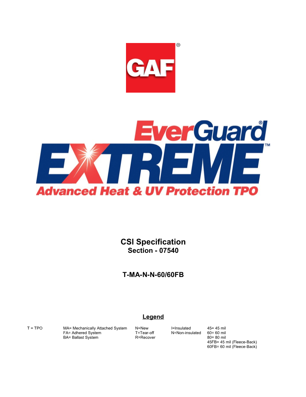 Gaf Everguard Tpo Specification