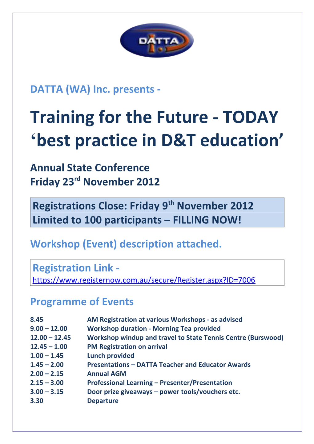 Training for the Future - TODAY