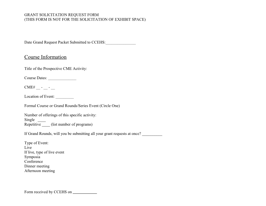 Title of the Prospective CME Activity