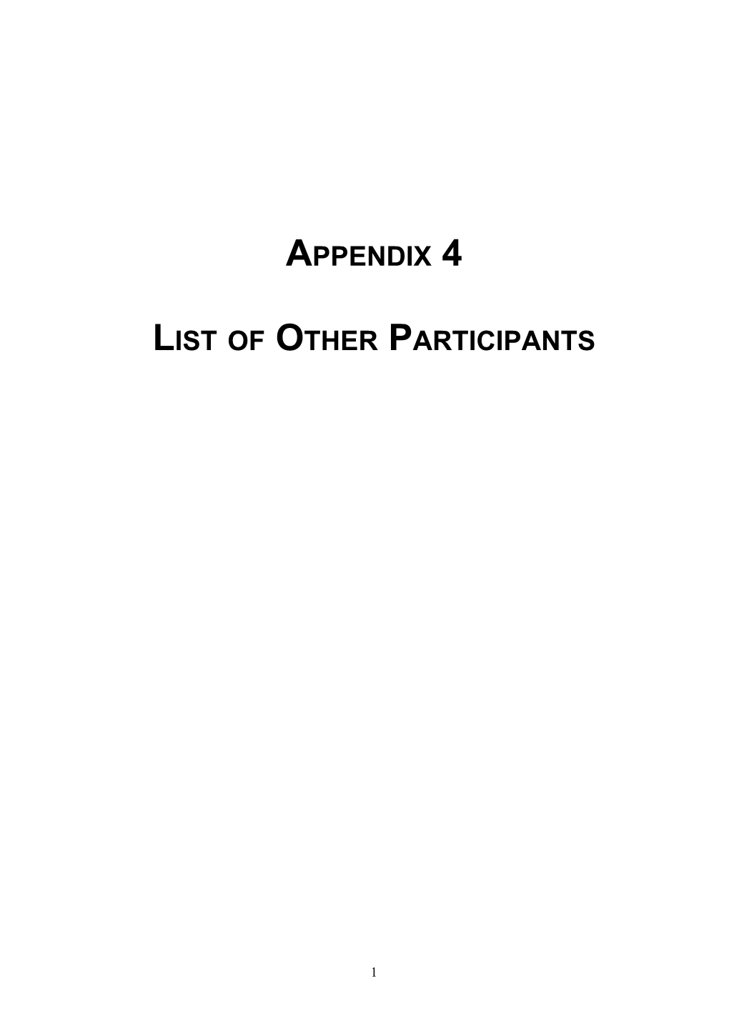 List of Other Participants