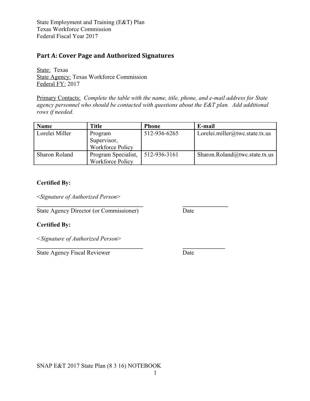 Commission Meeting Materials August 9, 2016 9:00 A.M. - Fiscal Year 2017 Supplemental Nutrition