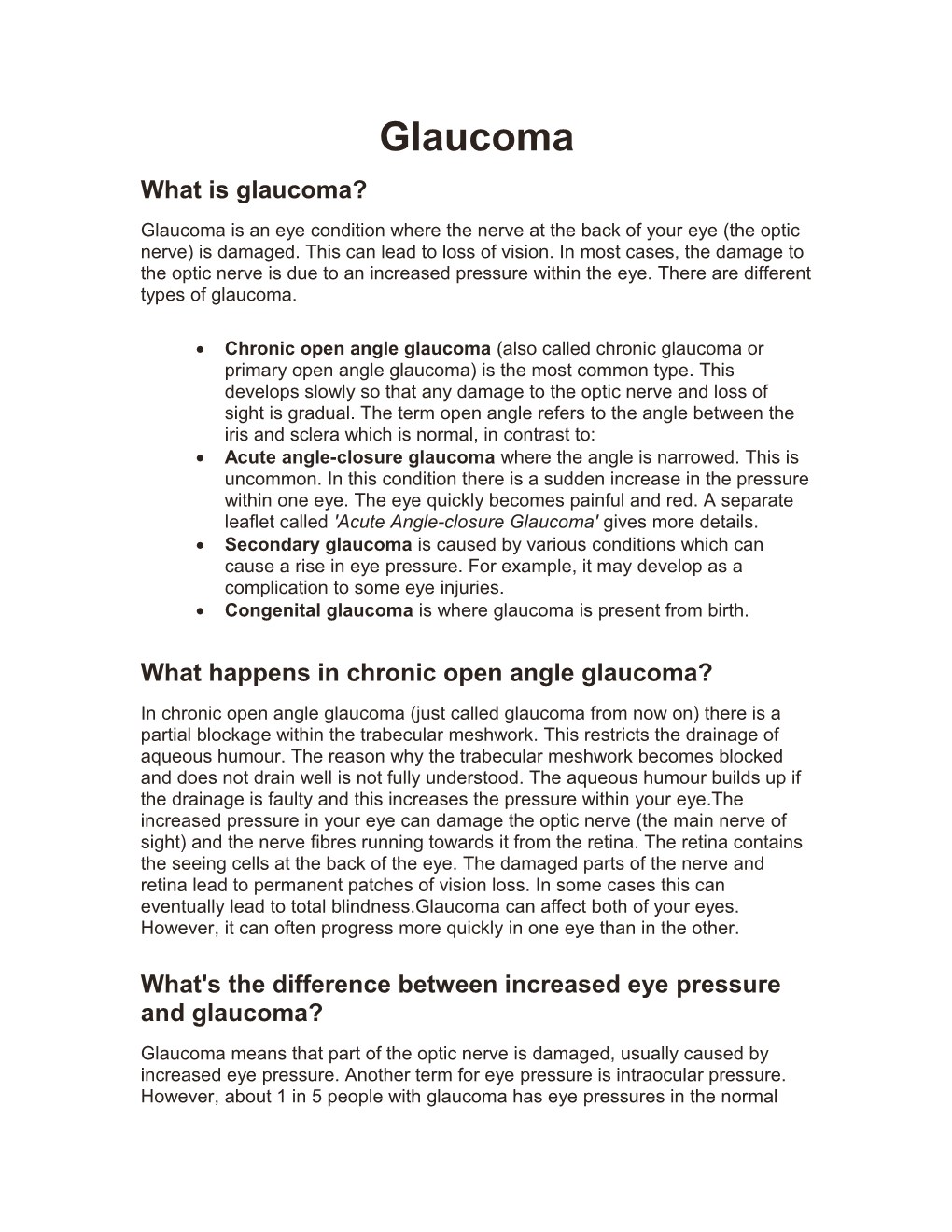 What Is Glaucoma?