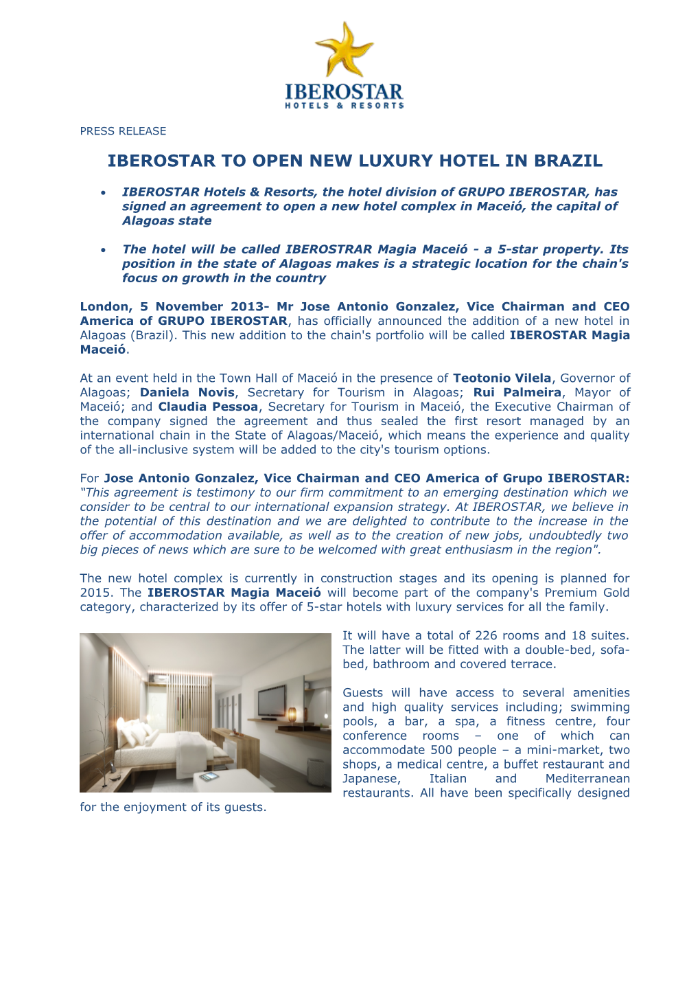 Iberostar to Open New Luxury Hotel in Brazil