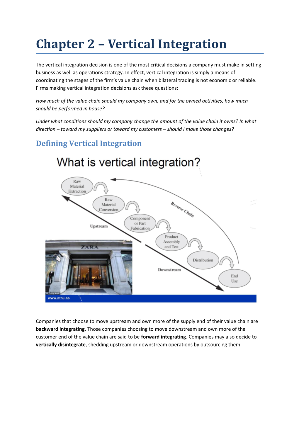 Chapter 2 Vertical Integration