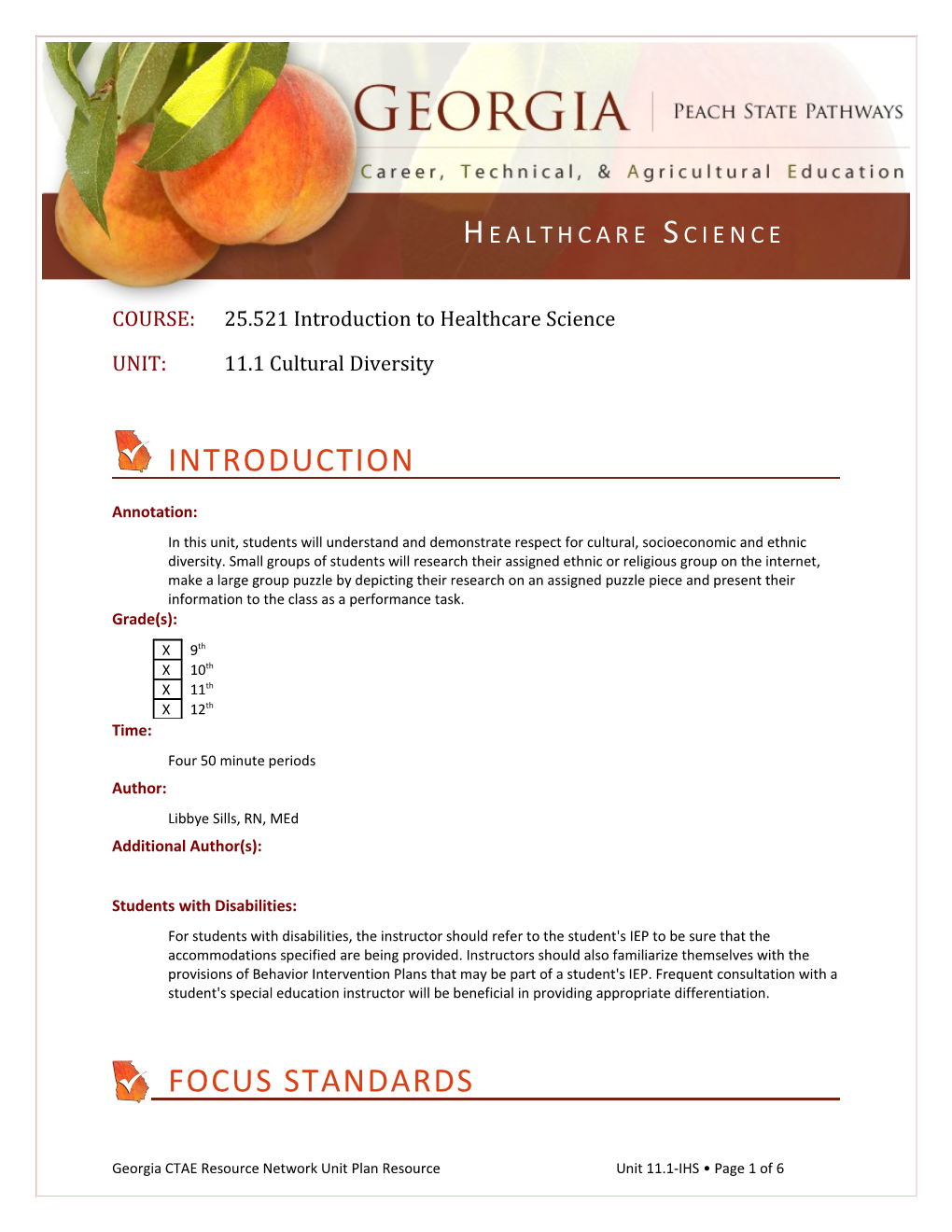 COURSE: 25.521 Introduction to Healthcare Science