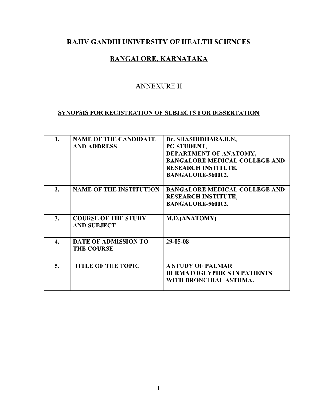 Rajiv Gandhi University of Health Sciences s269