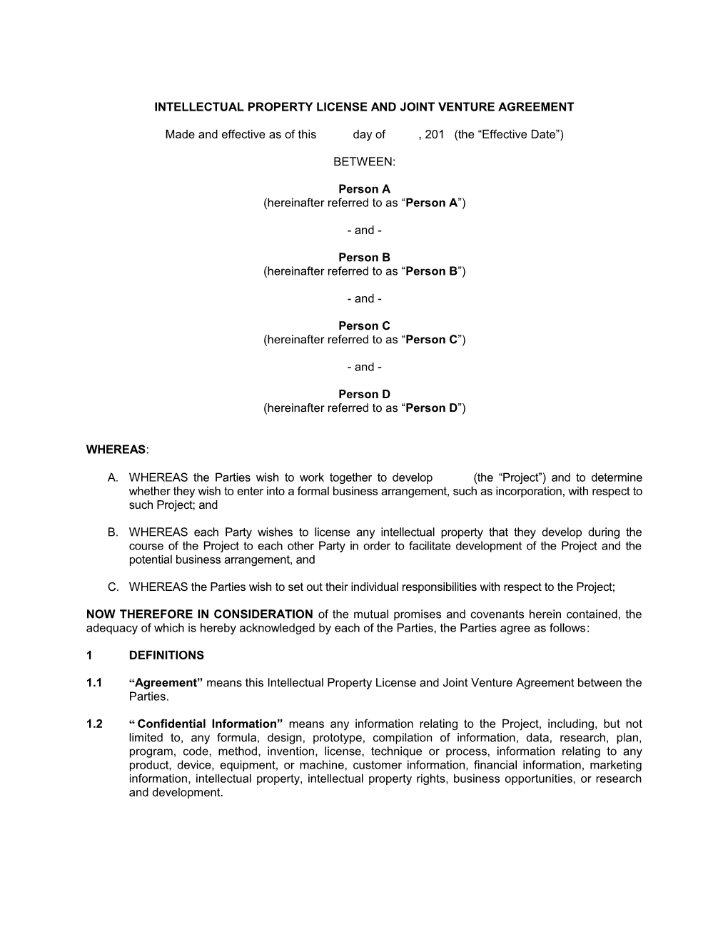 IP License and JV Agreement