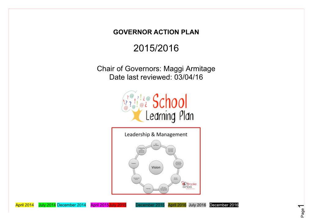 Governor Action Plan