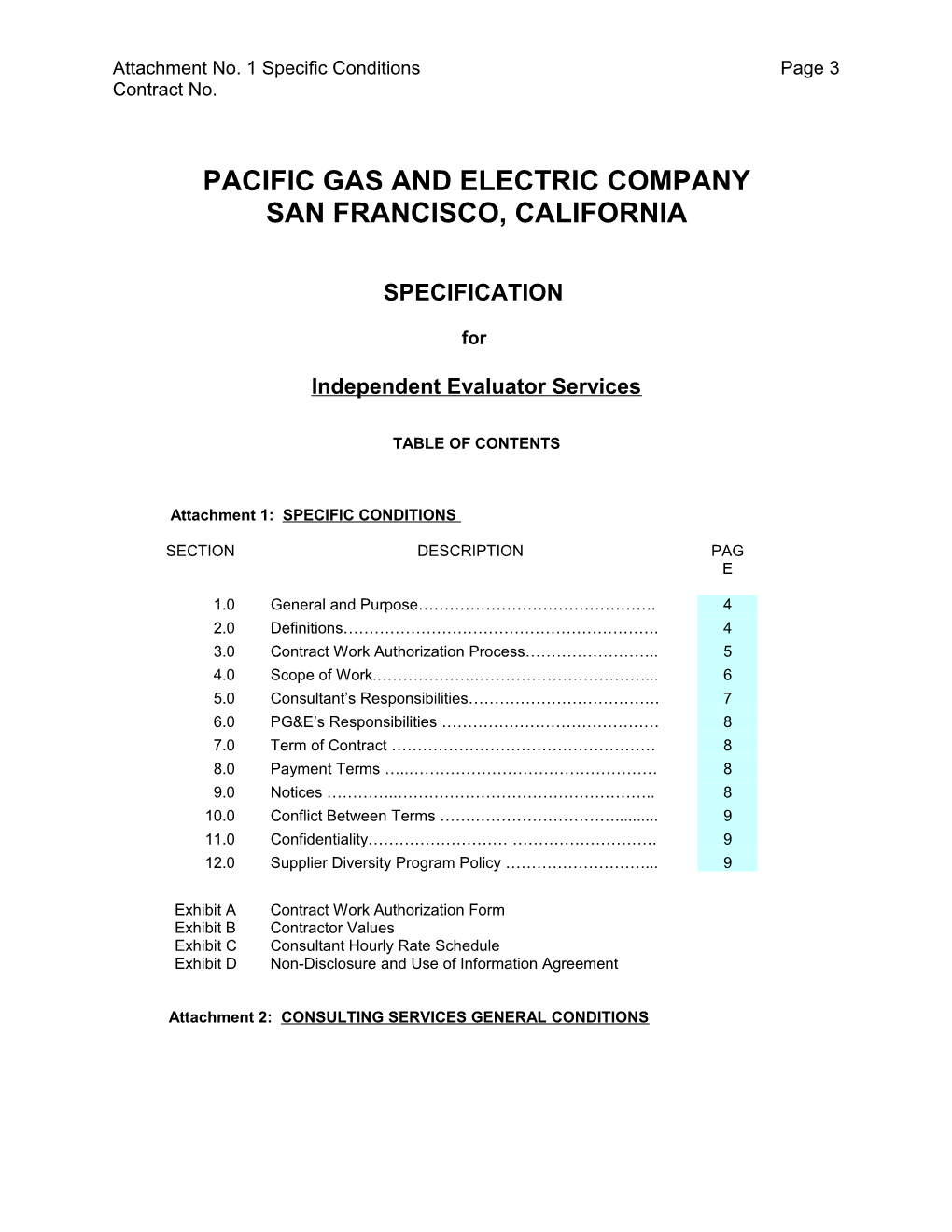 Attachment No. 1 Specific Conditions Page 10