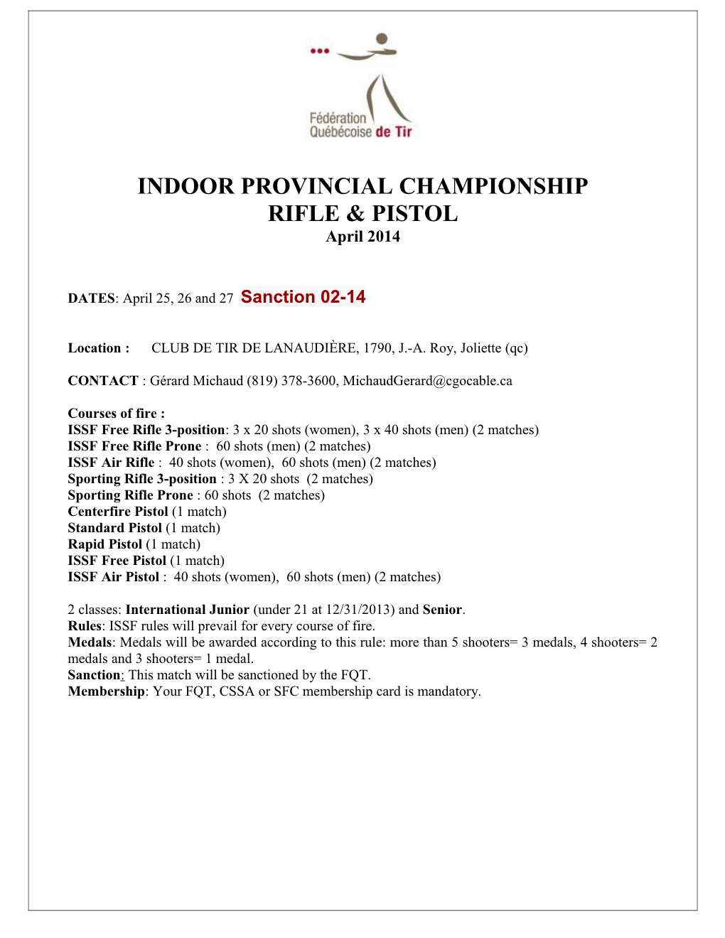 Indoor Provincial Championship