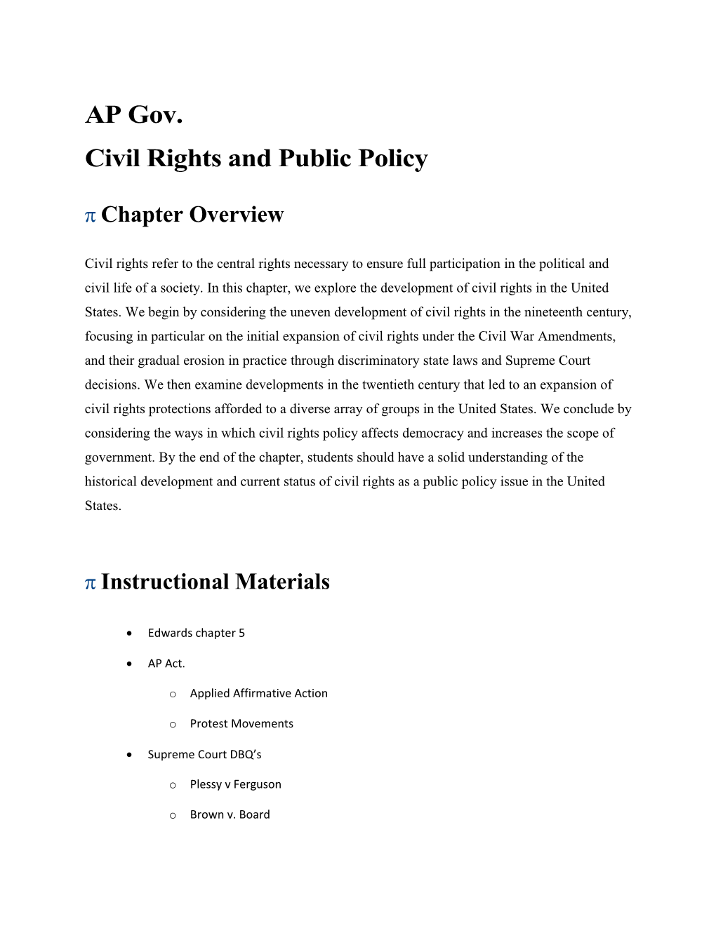 Civil Rights and Public Policy