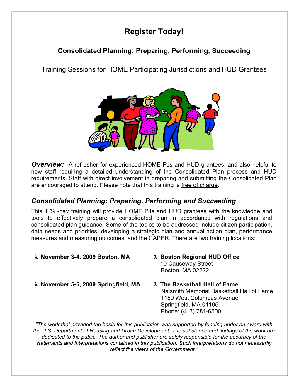 Consolidated Planning: Preparing, Performing, Succeeding