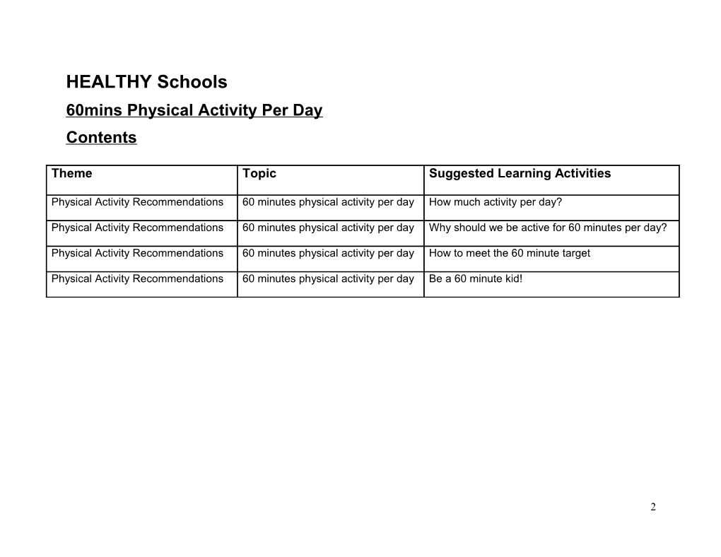 Fit for School Health & Wellbeing Activity Programme