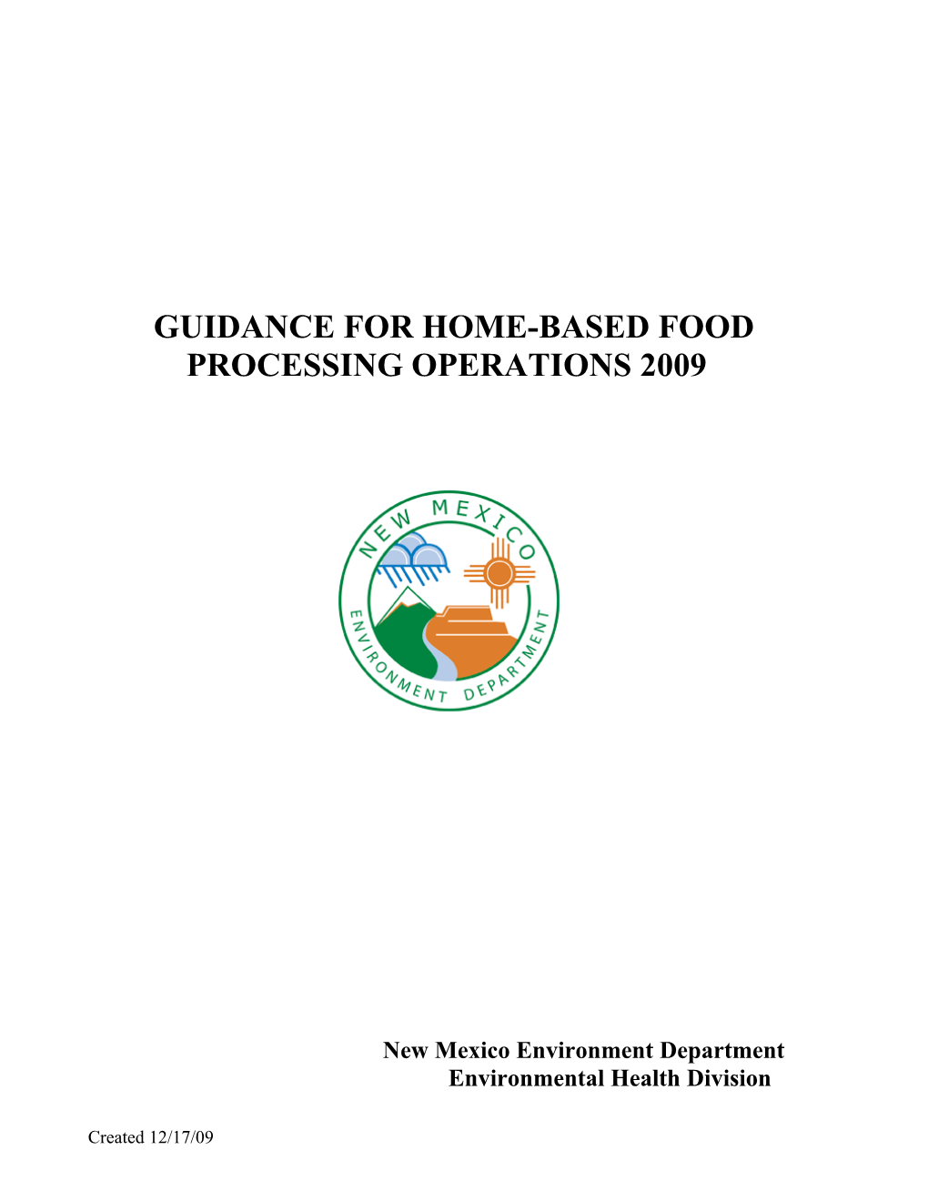 Home-Based Food Processing Operation Guidance