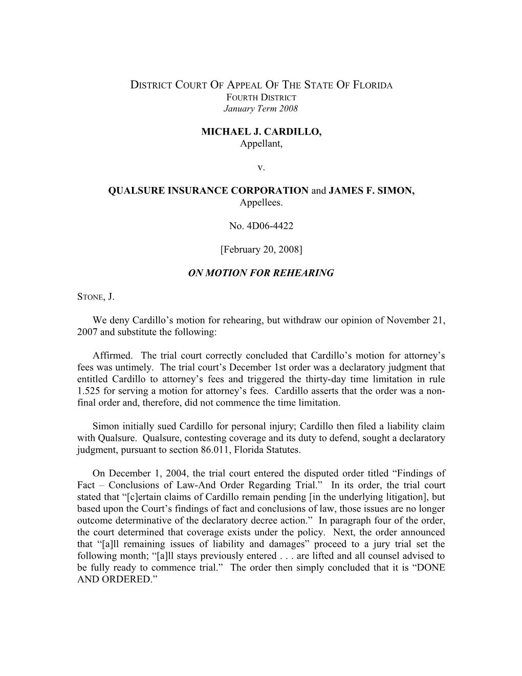 District Court of Appeal of the State of Florida s6