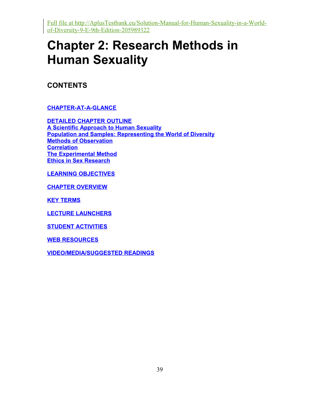 Chapter 2: Research Methods in Human Sexuality