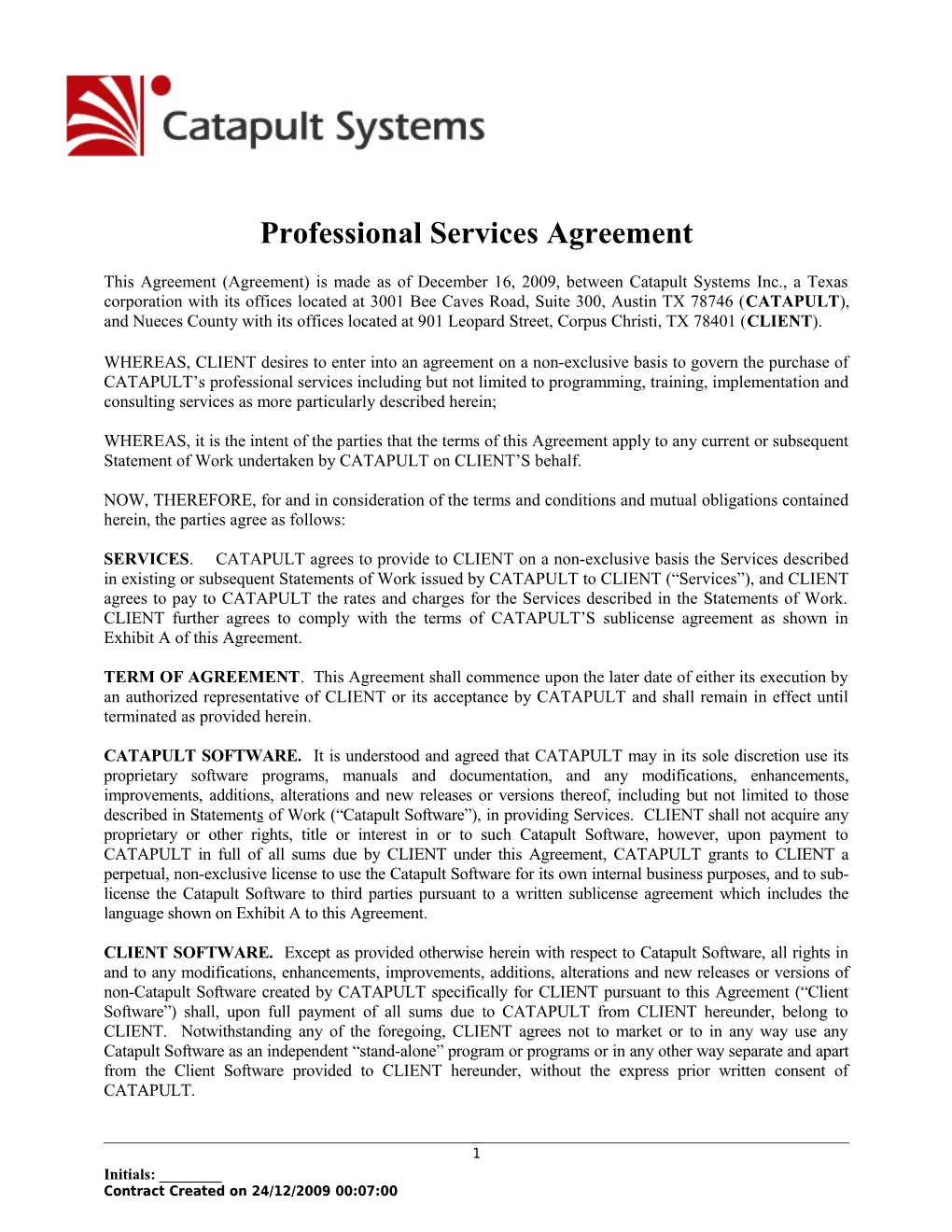 Professional Services Agreement s4