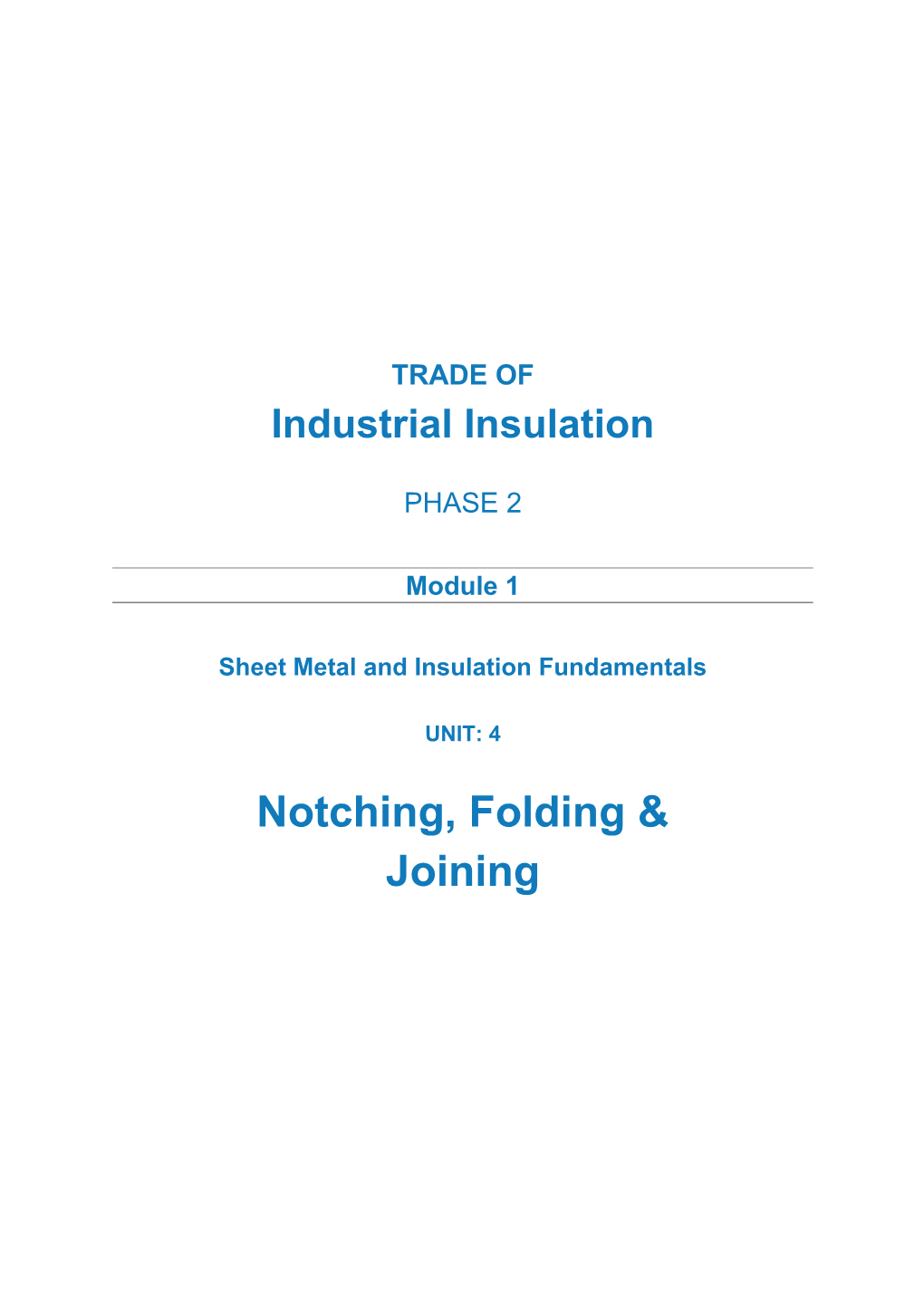 Sheet Metal and Insulation Fundamentals