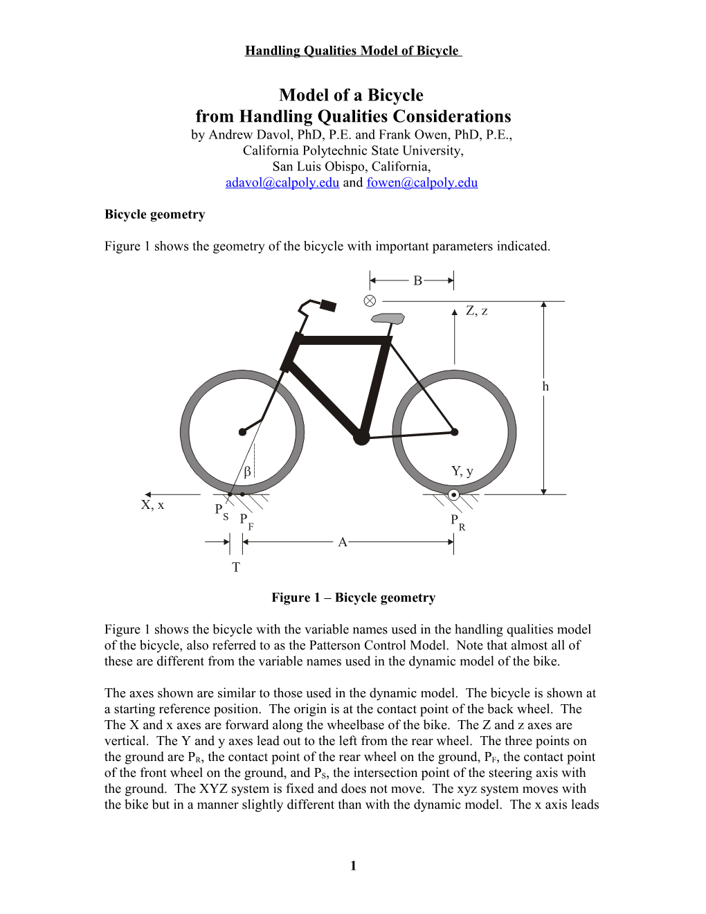 In Figure the Bicycle Is Shown from Above