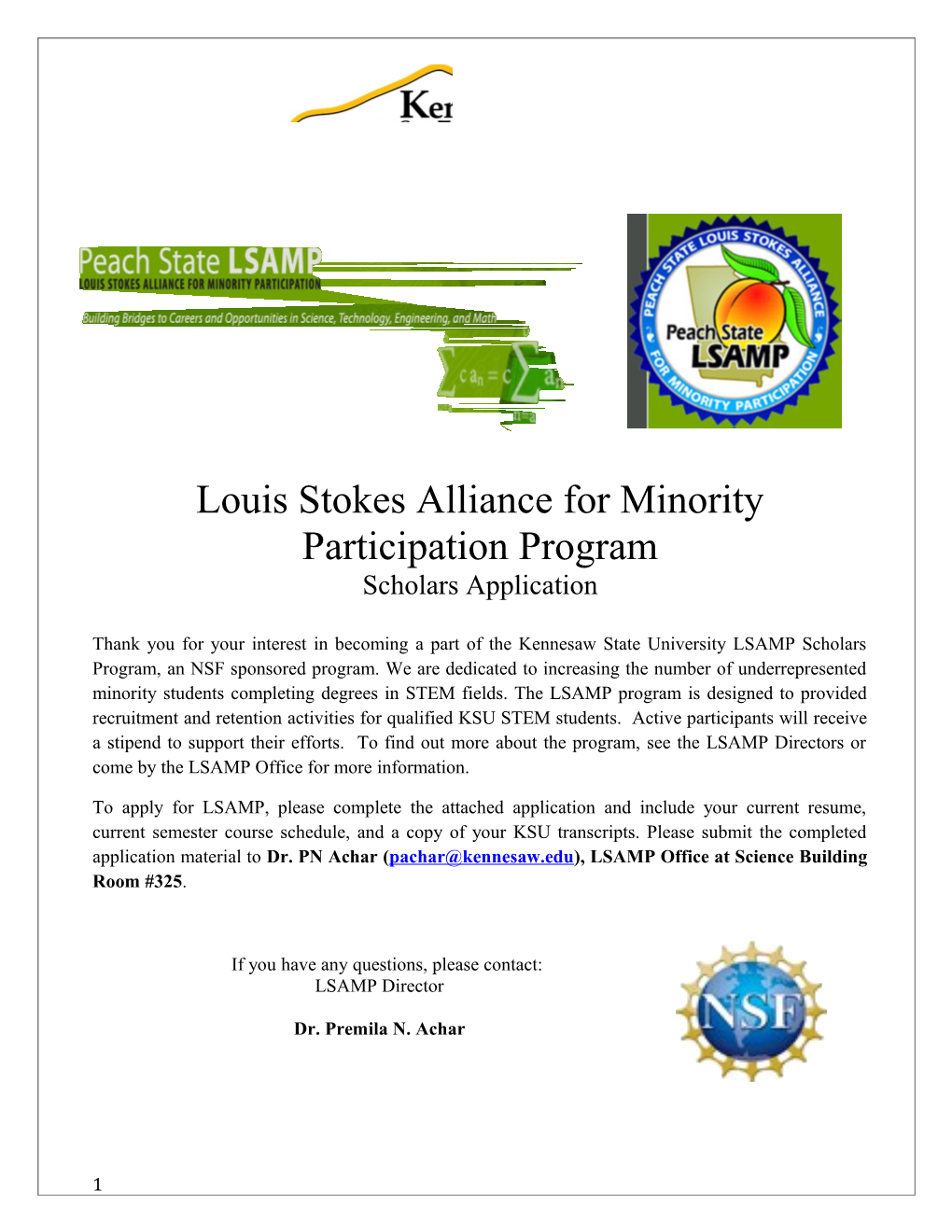 Louis Stokes Alliance for Minority Participation Program