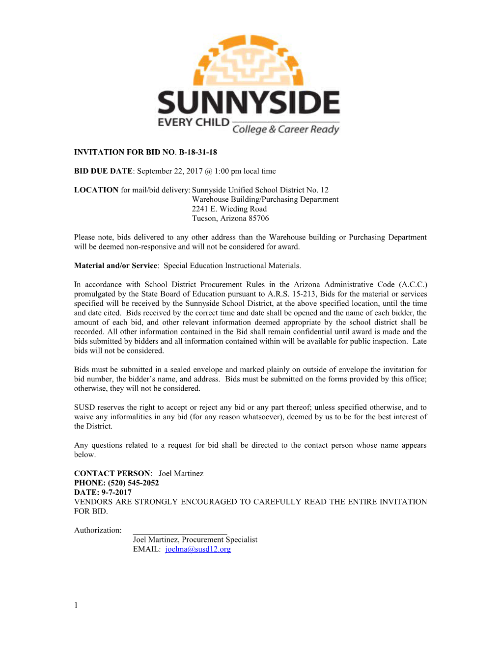 Sunnyside Unified School District No s1