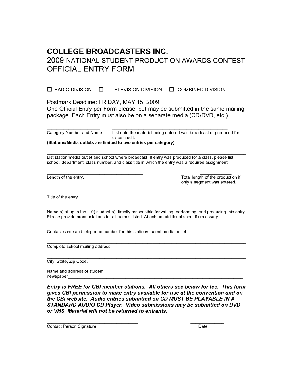 College Broadcasters Inc