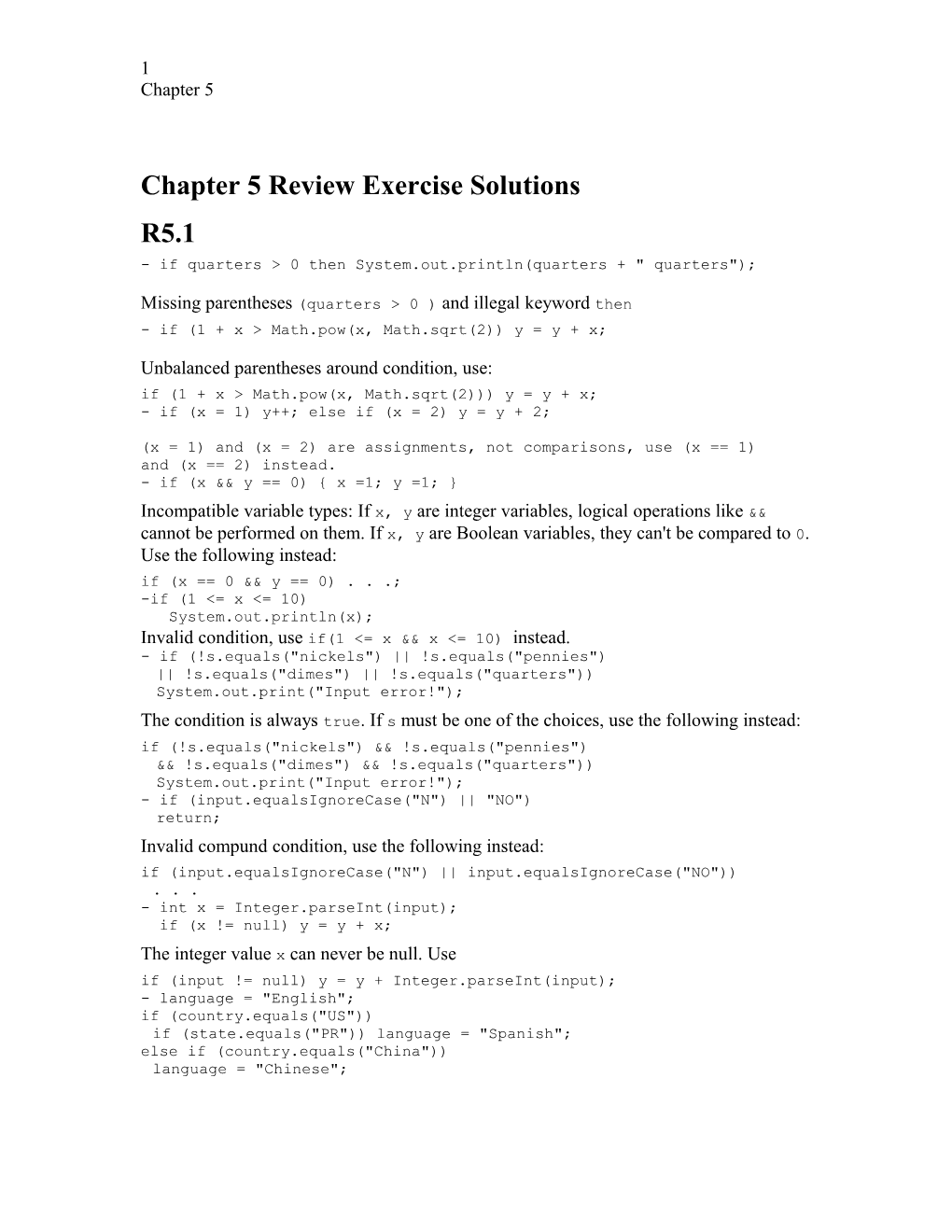 Chapter 5 Review Exercise Solutions
