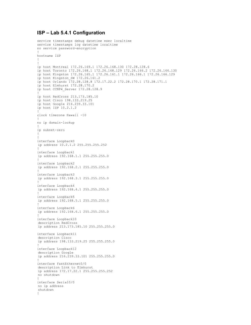 ISP Base Configuration s1