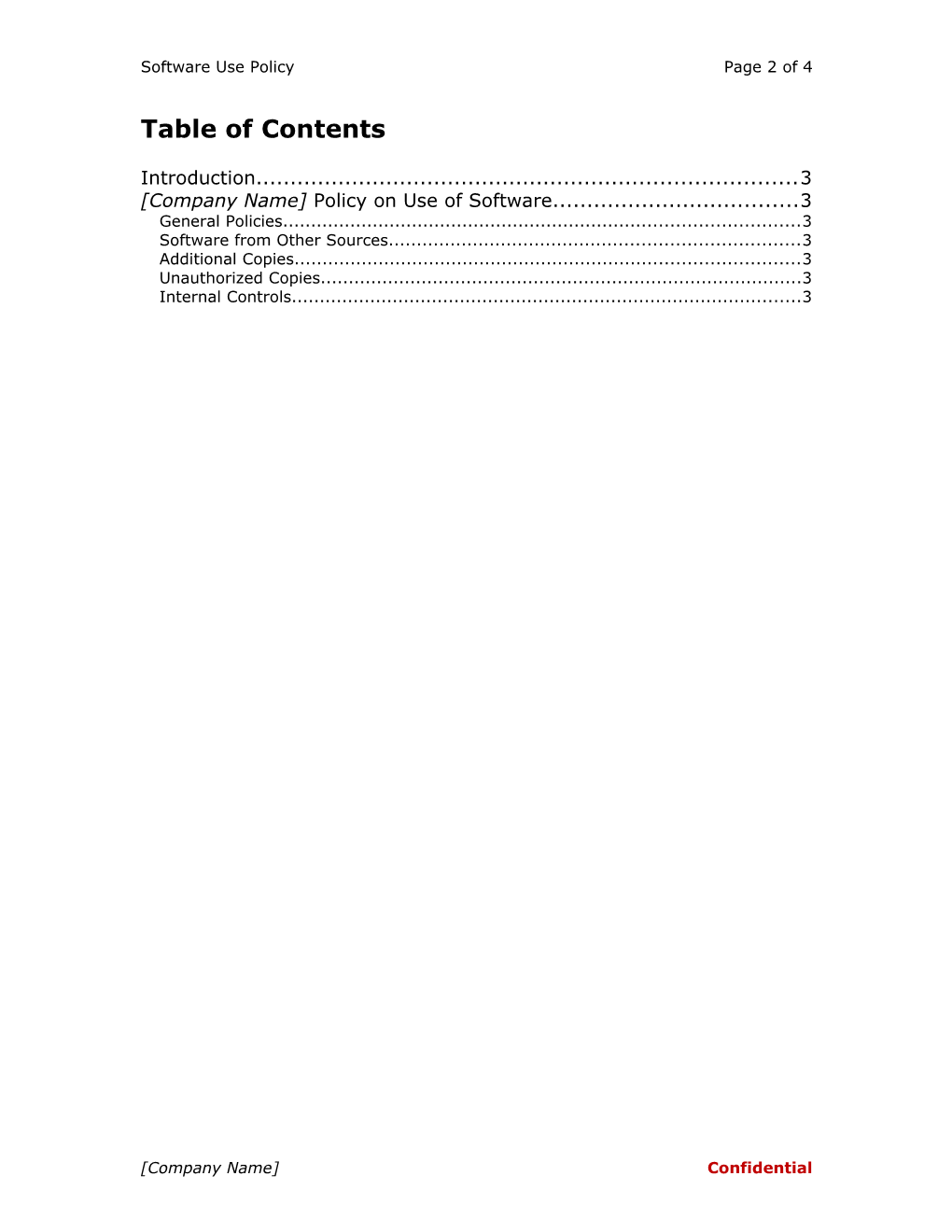 Software Use Policy Page 3 of 3