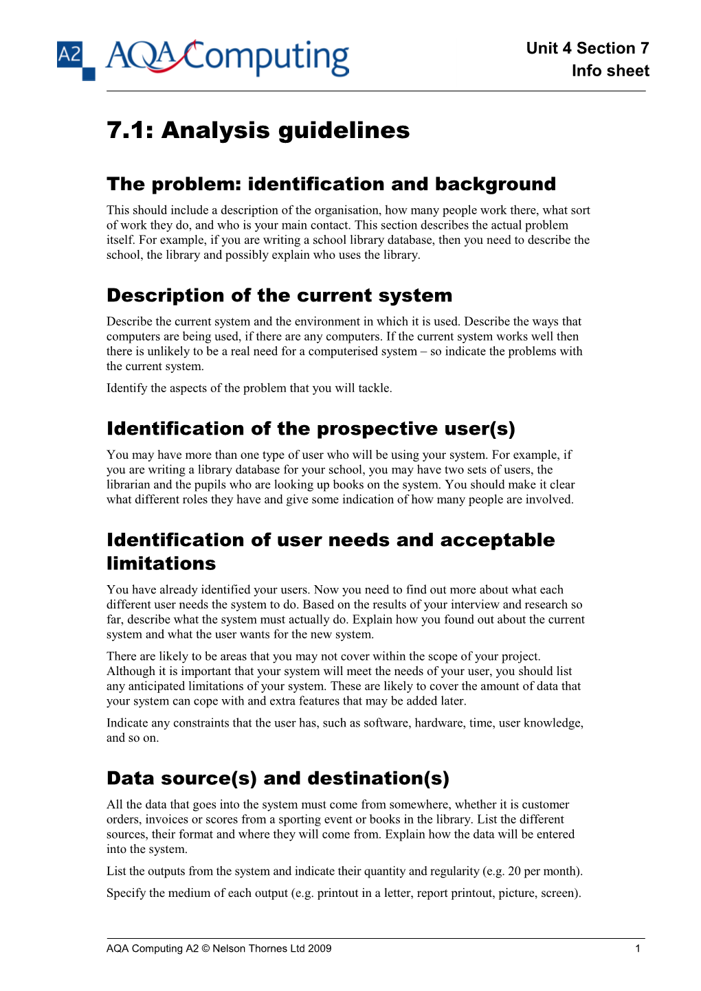 AQA A2 Level Computing