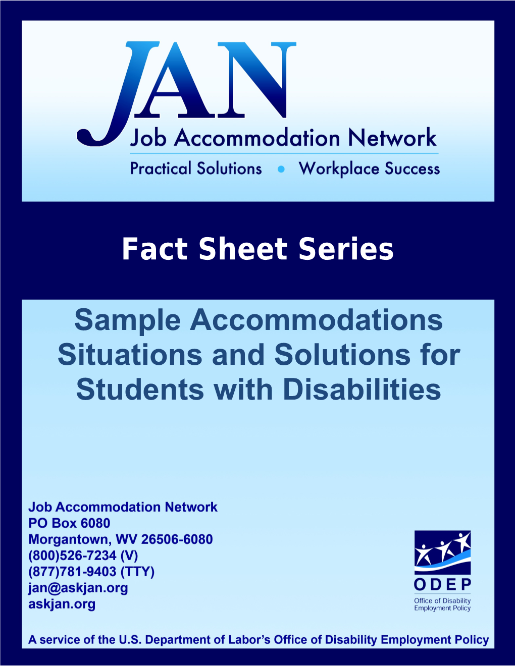 Sample Accommodation Situations and Solutions for Students with Disabilities