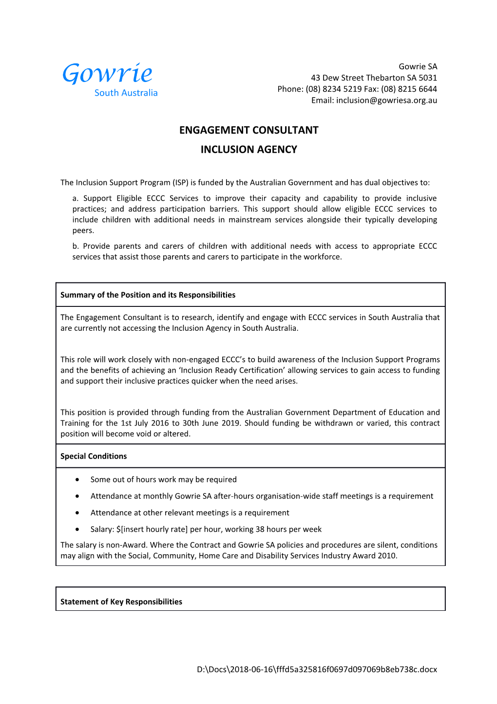 Engagement Consultant