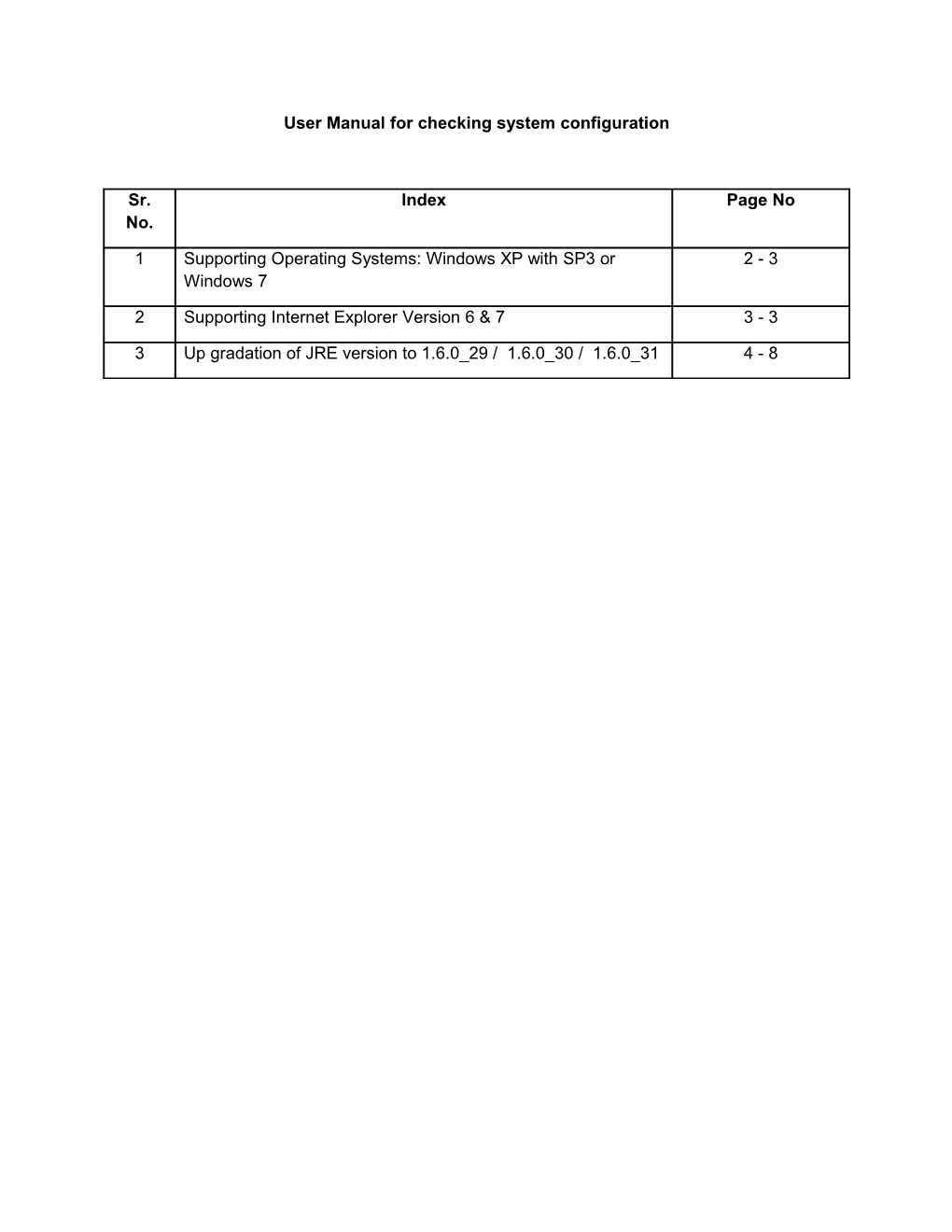 User Manual for Checking System Configuration