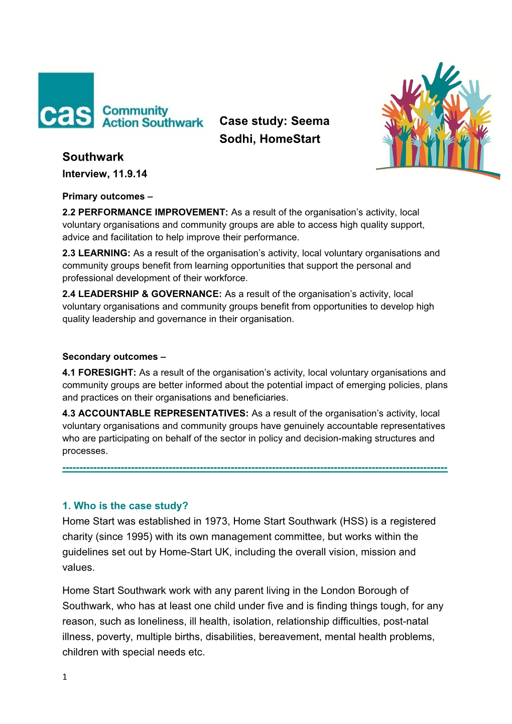 Case Study: Seema Sodhi, Homestart Southwark