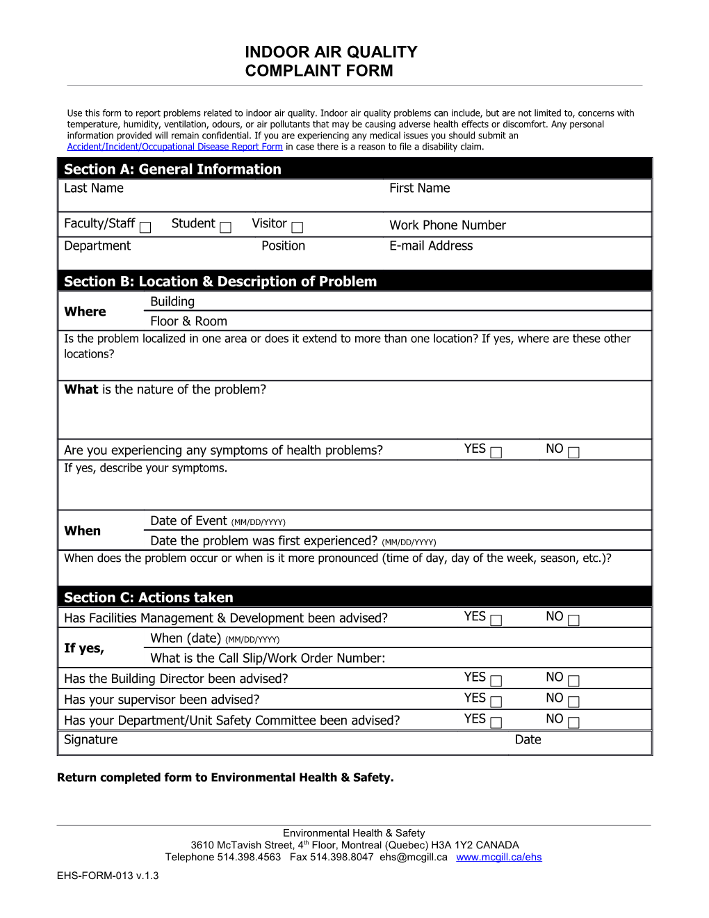 Accident/Incident Report