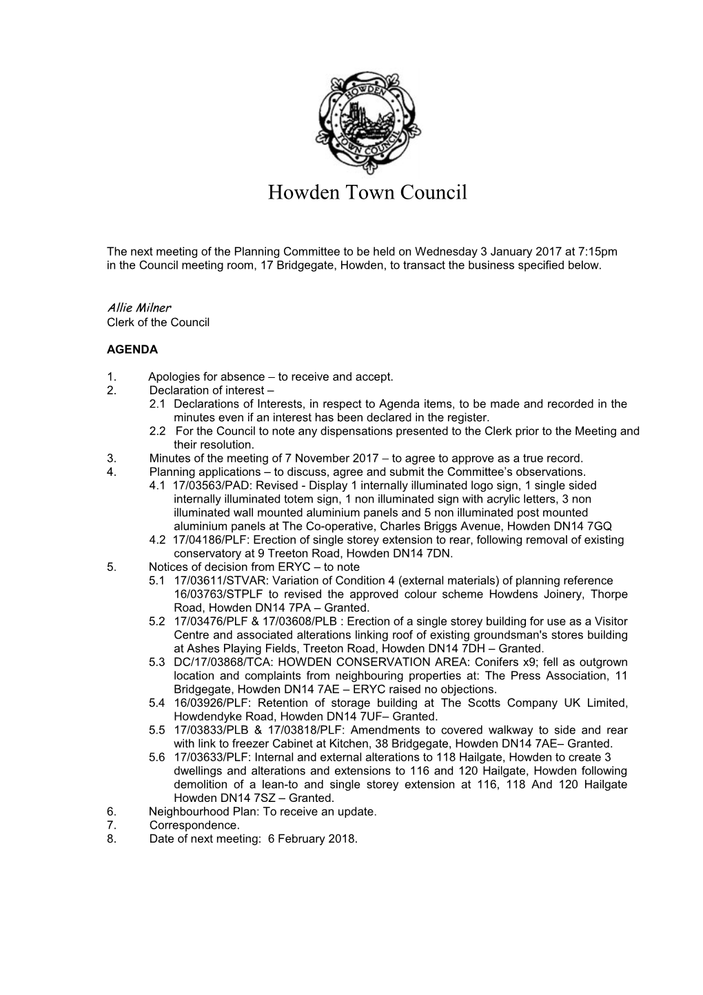 Howden Town Council s1